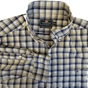 Vineyard Vines Performance Tucker Shirt Mens XL Blue Plaid On The Go Button Down